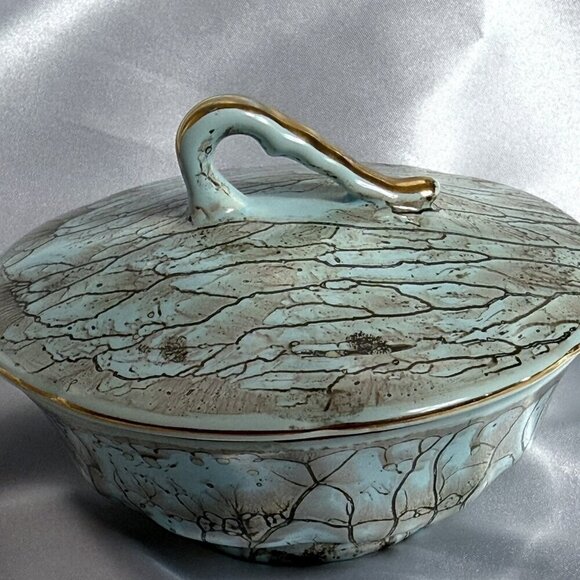Vintage Delftware W B Leersum Handwork Covered Dish Holland - Picture 3 of 12
